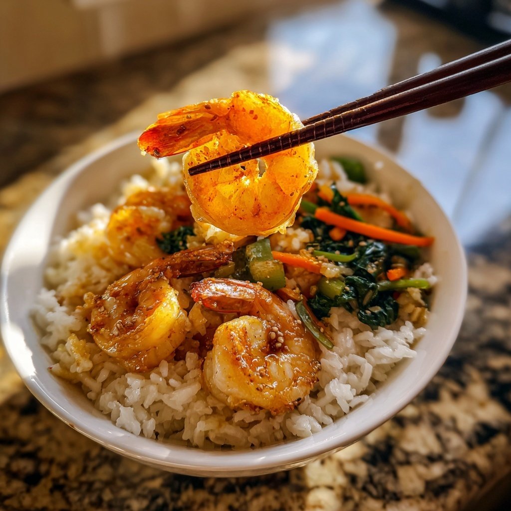 High Protein Shrimp Rice Bowl