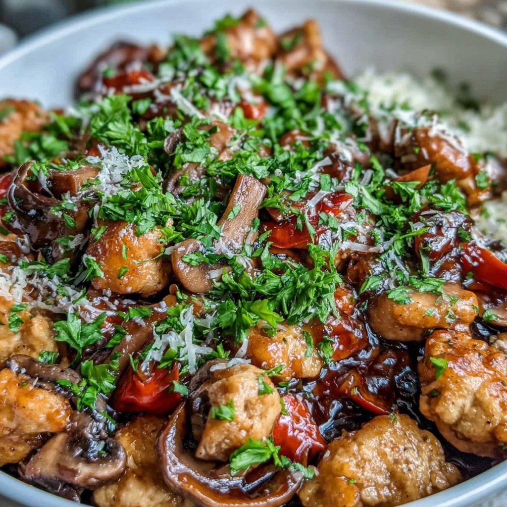 Ground Chicken And Mushroom Stir Fry