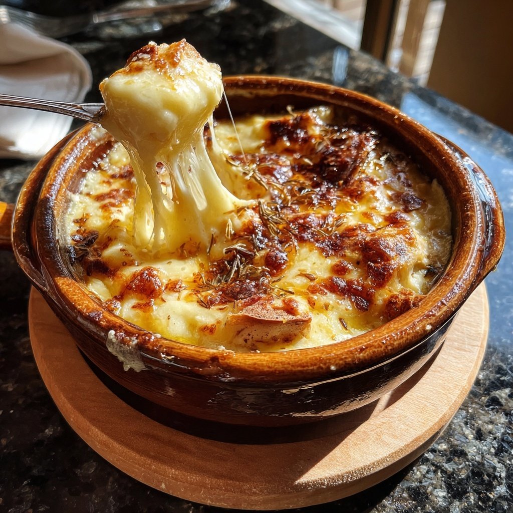 Fondue with Brie and Garlic