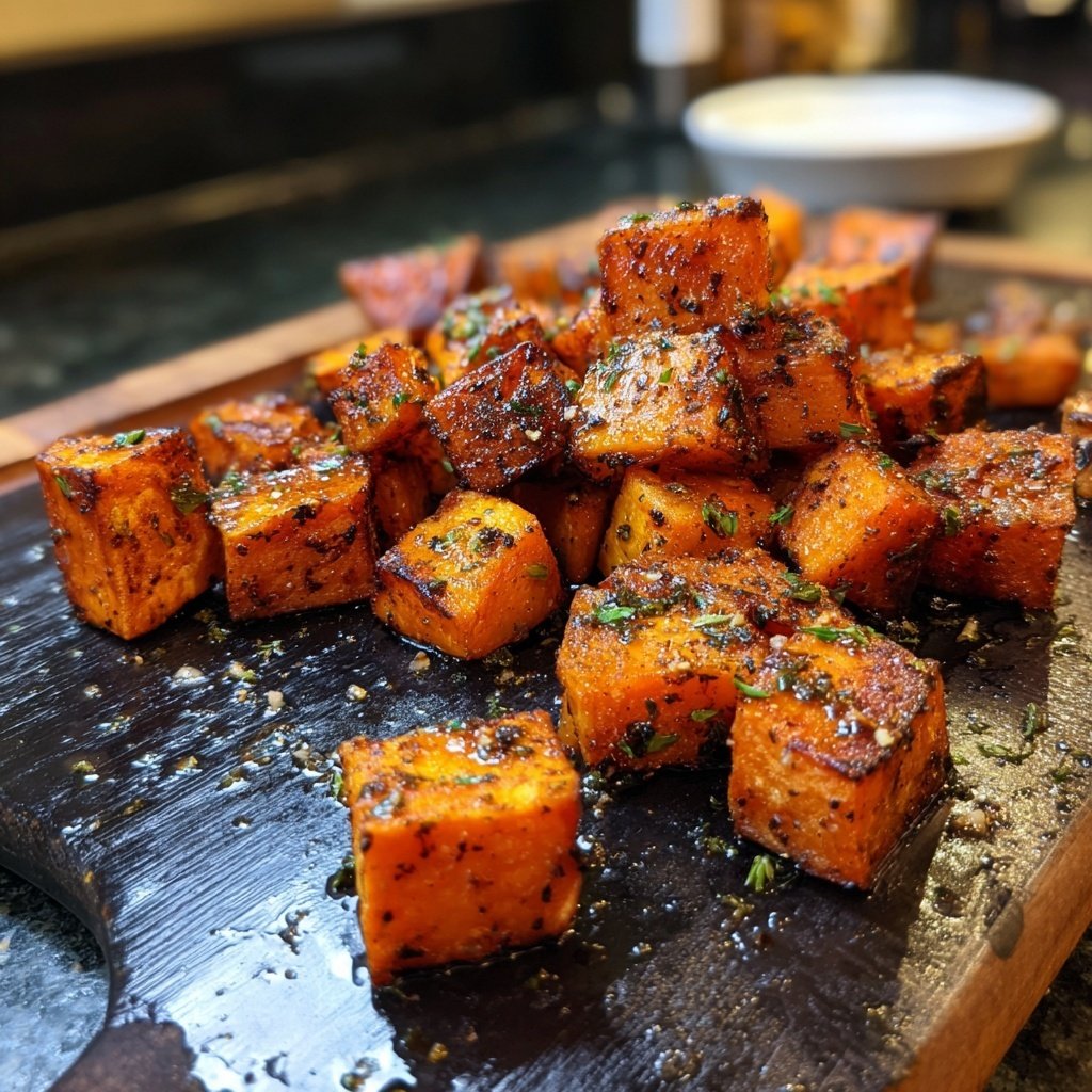 Roasted Sweet Potato Cubes