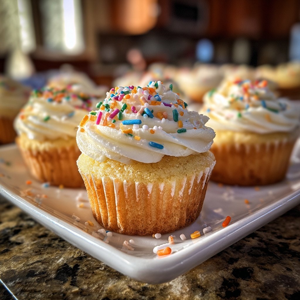Simple One Bowl Vanilla Cupcakes