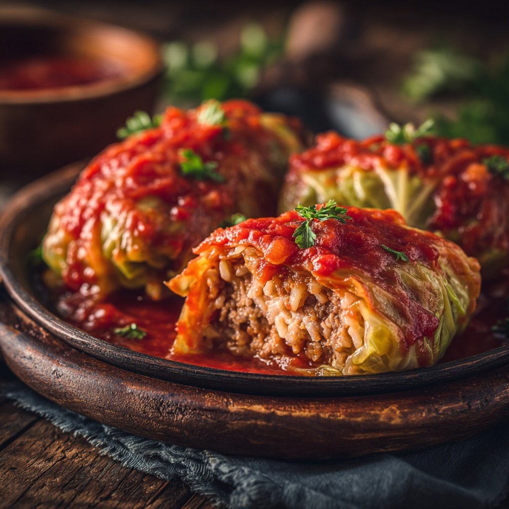 Hamburger Meat And Rice Stuffed Cabbage