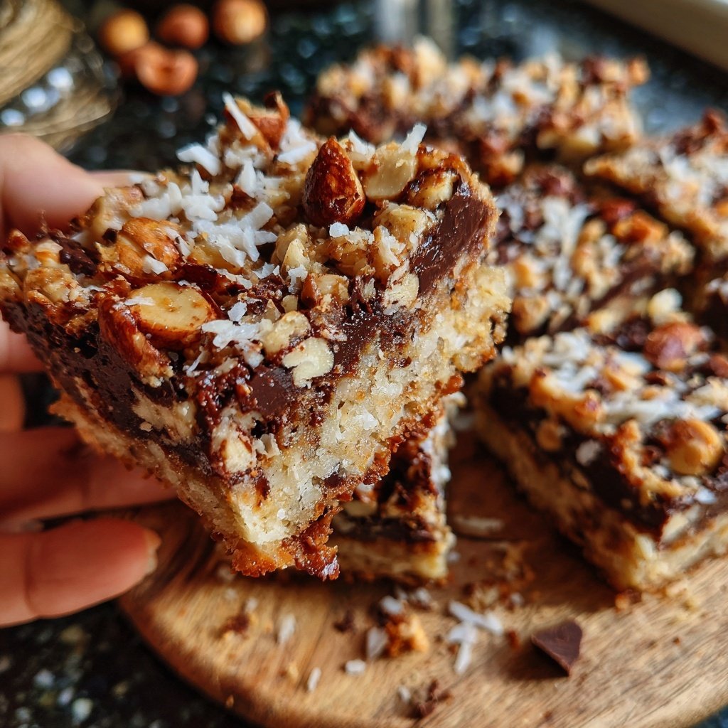 Chocolate Hazelnut Coconut Bars
