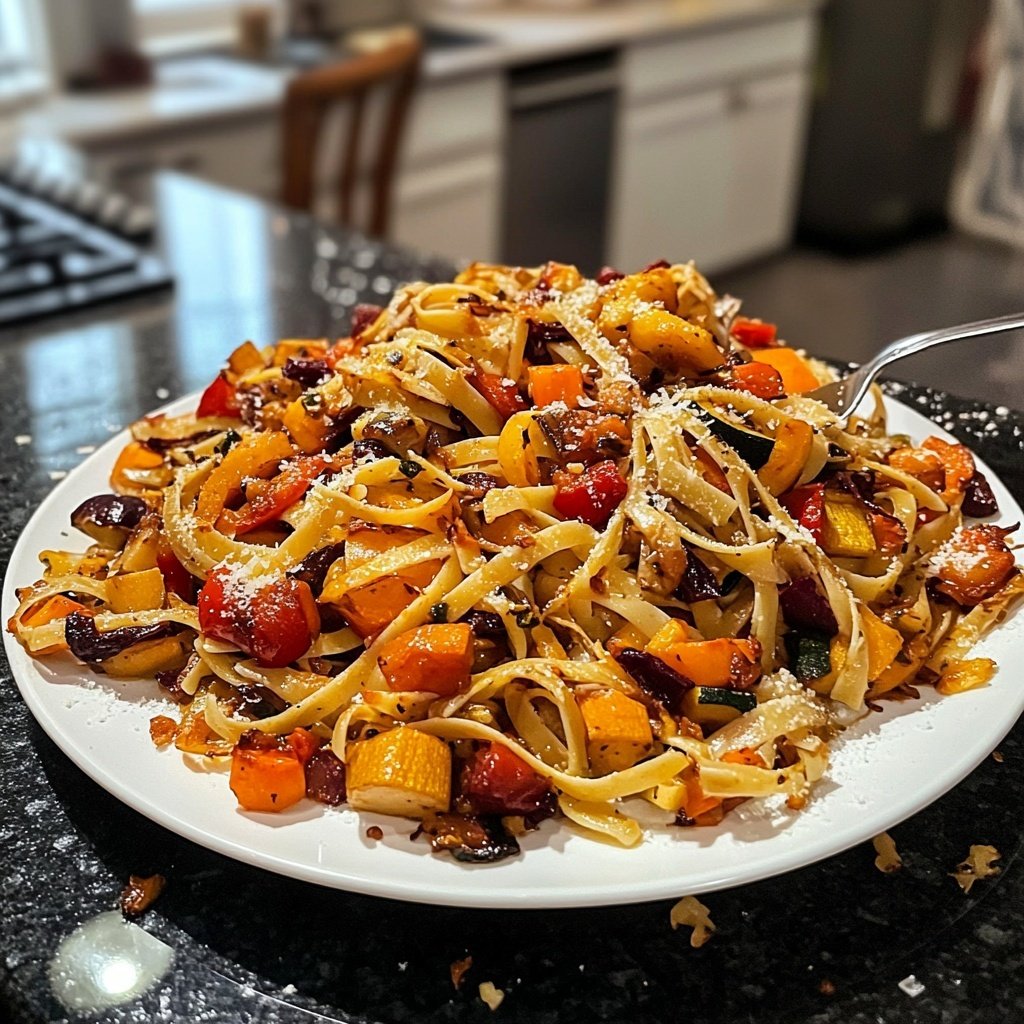 Valentine Dinner Roasted Veggie Pasta