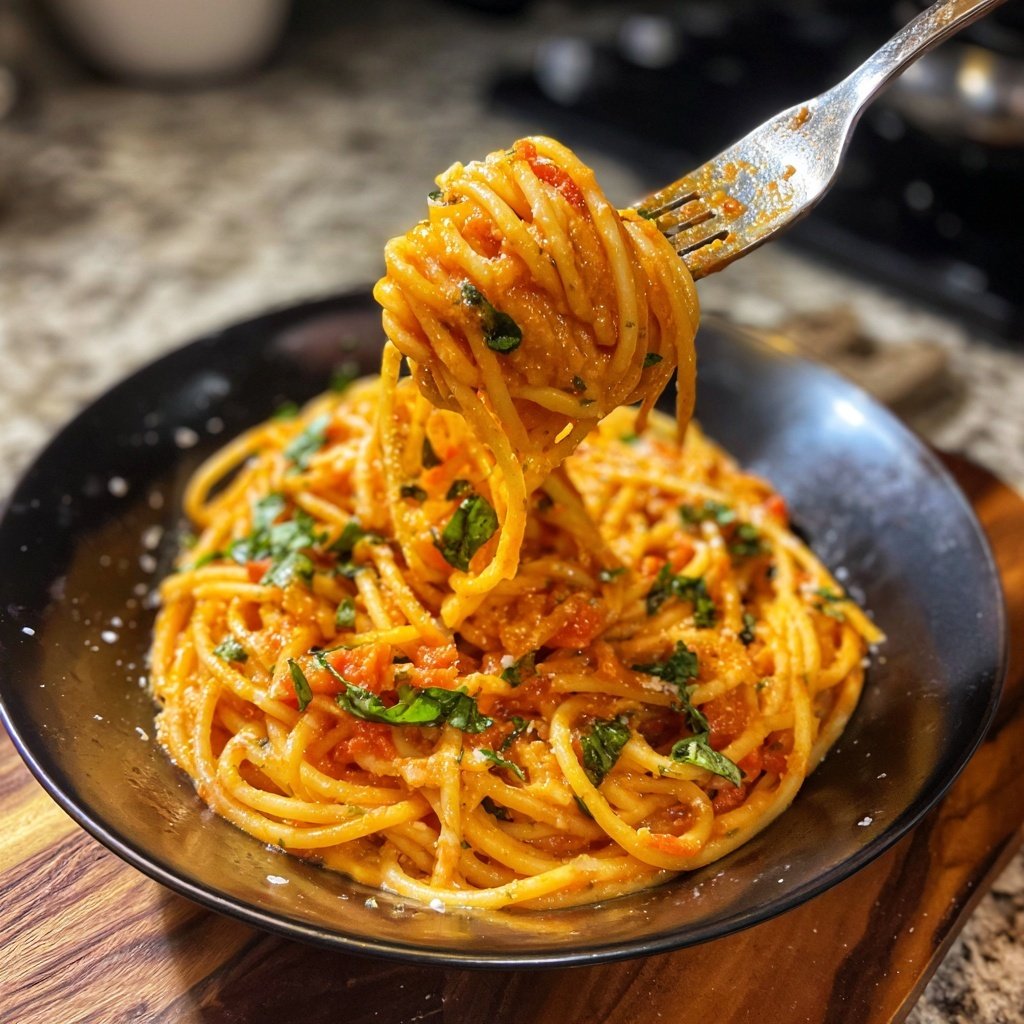 Angel Hair Pasta With Creamy Tomato Sauce