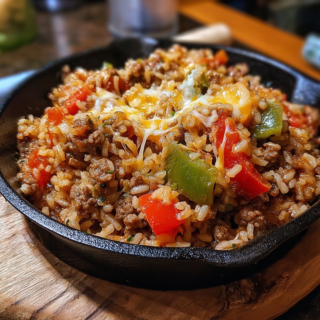 Ground Beef And Rice Comfort Skillet