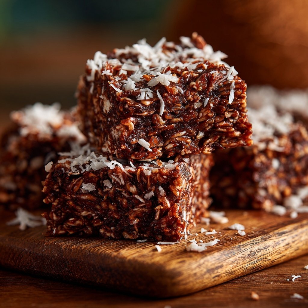 Chocolate Coconut Date Energy Squares
