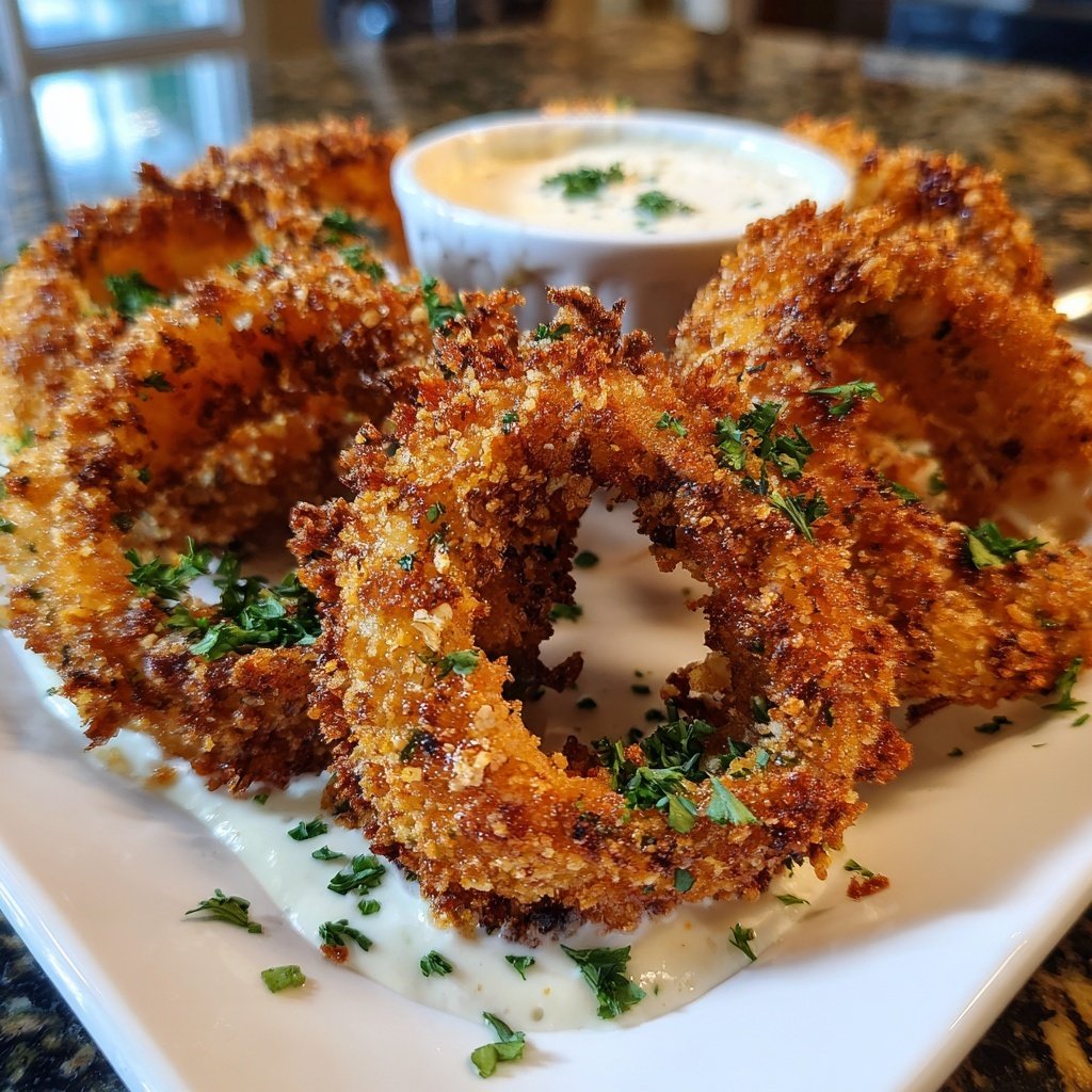 Super Bowl Appetizer Baked Onion Rings
