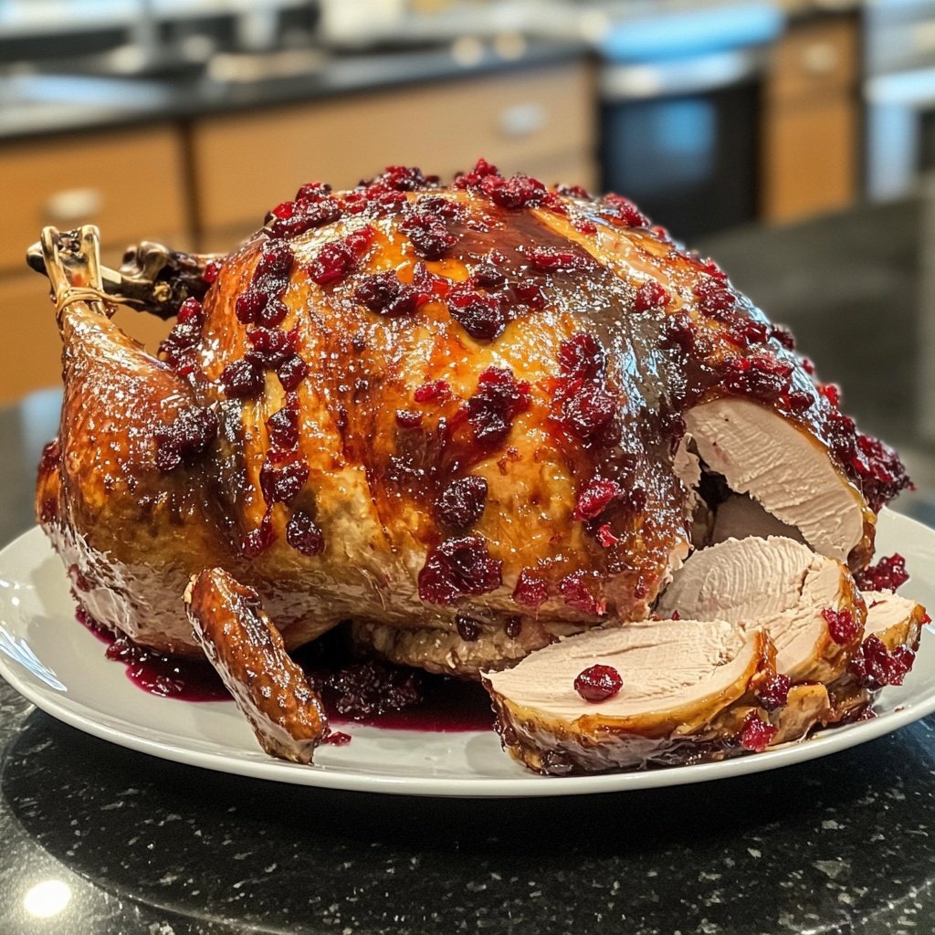 Roasted Turkey with Cranberry Glaze