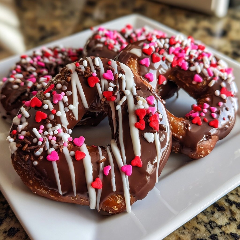 Valentines Snacks Chocolate Dipped Pretzels