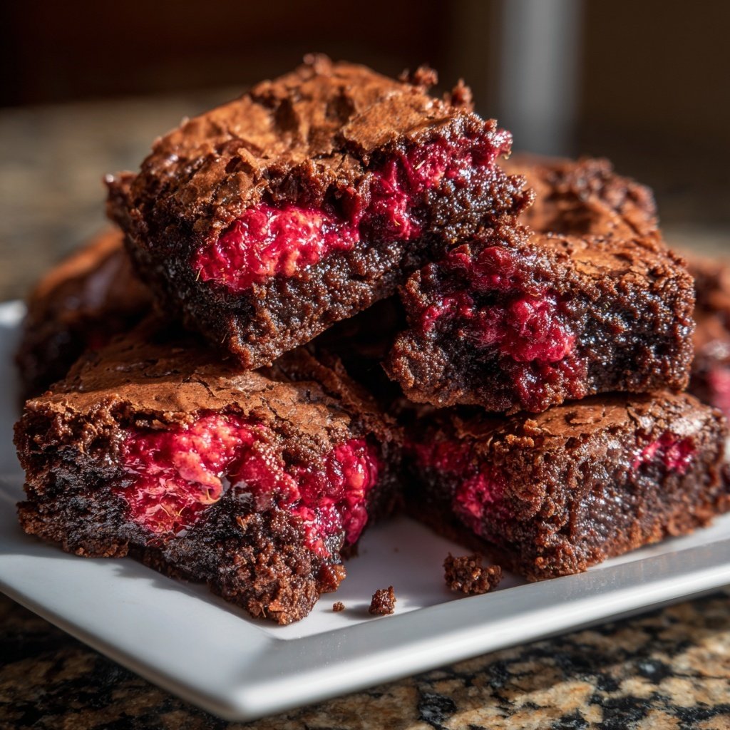 Brownies with Raspberry Swirl