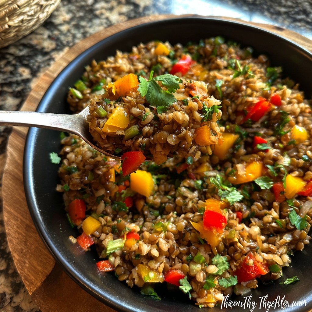 Jamaican Spiced Lentil Rice Bowl
