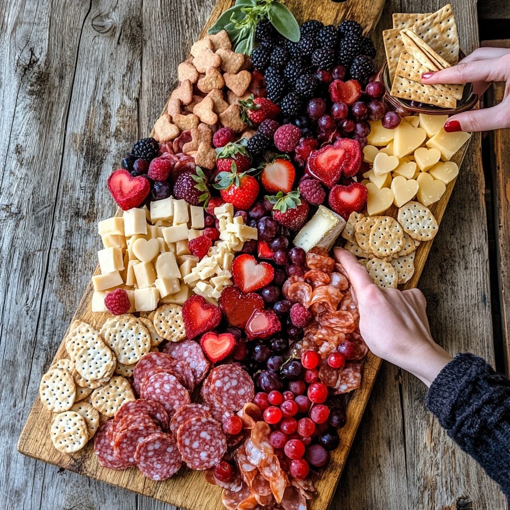 Valentines Charcuterie Board Sweet and Savory